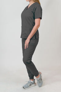 Isabella | Women's Multi Pocket V-Neck Top and Jogger Pants Set | Clearance Item