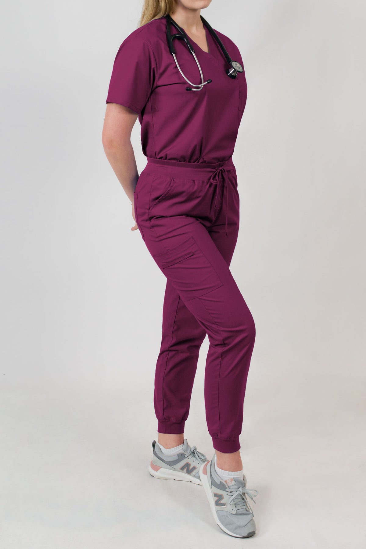 Isabella | Women's Multi Pocket V-Neck Top and Jogger Pants Set | Clearance Item