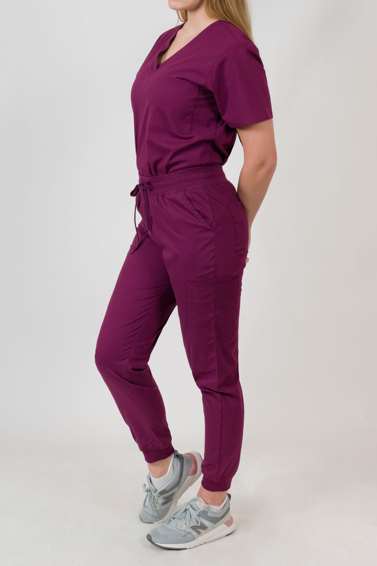 Isabella | Women's Multi Pocket V-Neck Top and Jogger Pants Set | Clearance Item