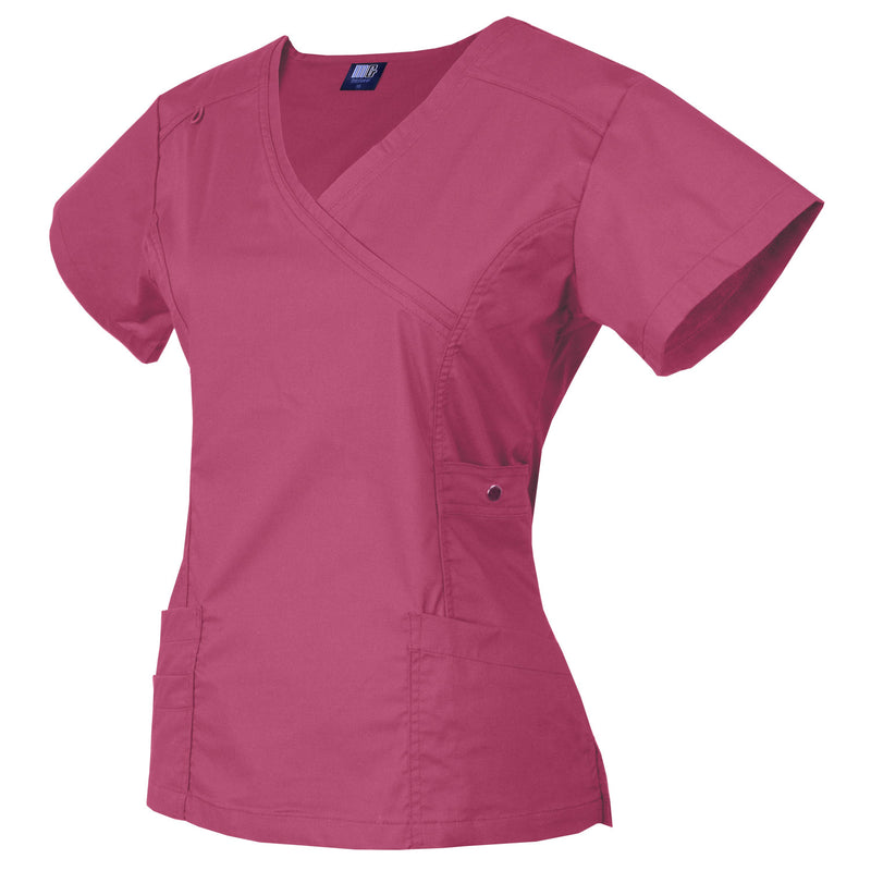 Raina | Limited Edition Women's Mock Wrap Snap Pockets Scrubs Set | Warm Colors | Clearance Item