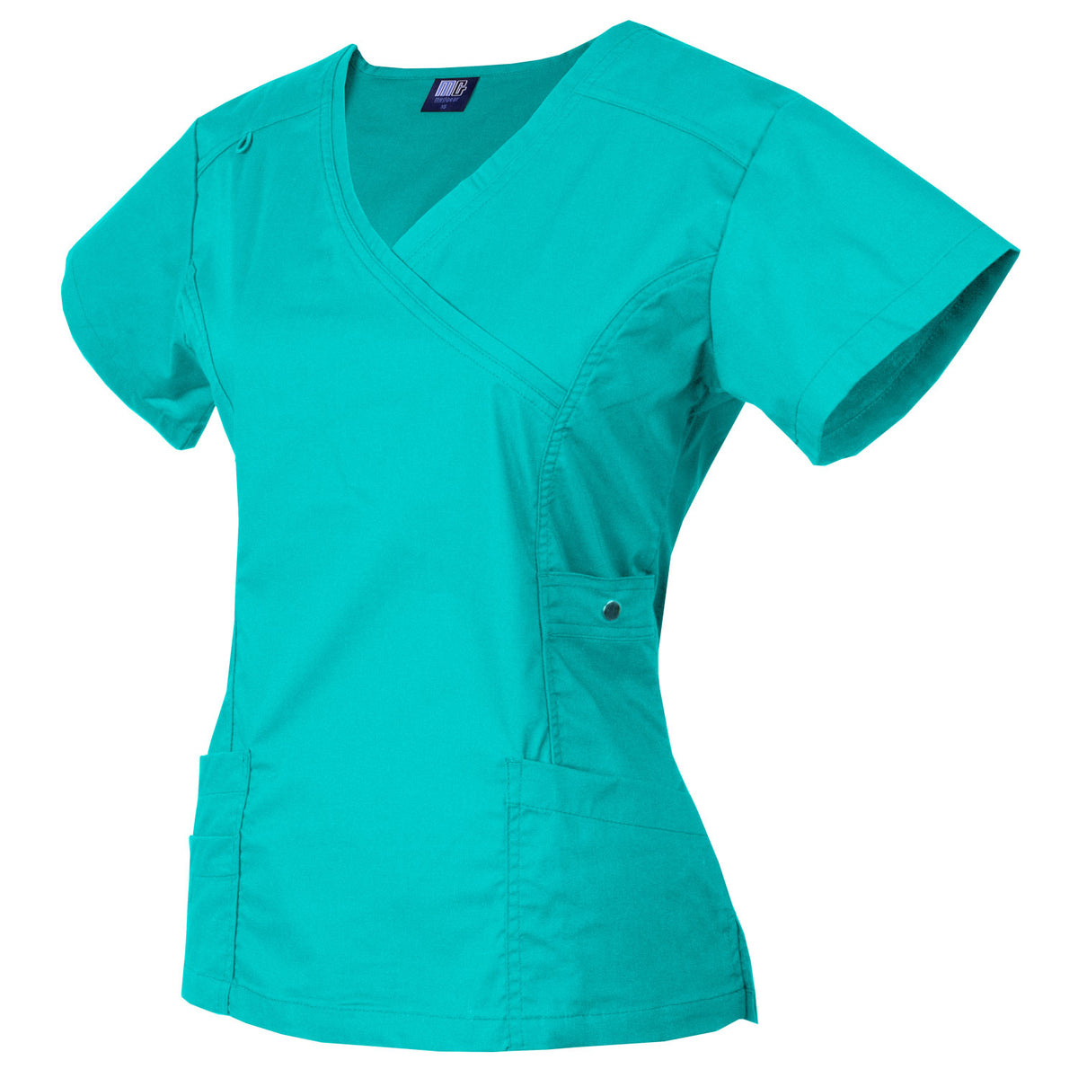 Raina | Limited Edition Women's Mock Wrap Snap Pockets Scrubs Set | Cool Colors | Clearance Item